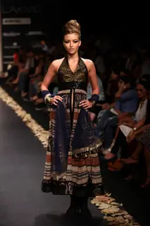 Model walk on the ramp for designer Anita Dongre show at Lakme Fashion Week 2011 Day 2, in Mumbai