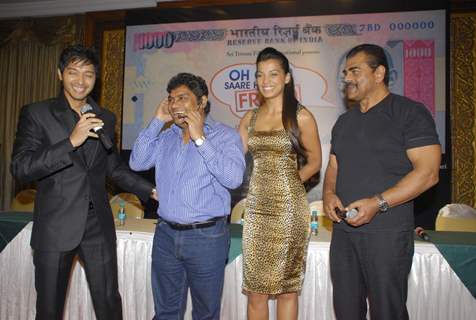 Mugdha, Johny Lever and Shreyas at Oh God Saare Fraud launch Sea Princess