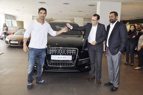 John Abraham gets his new Audi Q7 at Audi west, Mumbai