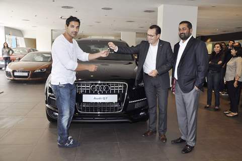 John Abraham gets his new Audi Q7 at Audi west, Mumbai