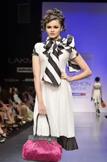 Model walk the ramp for Debarun show at Lakme Fashion Week Day 3 in Mumbai. .