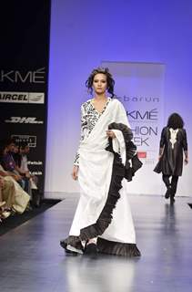 Model walk the ramp for Debarun show at Lakme Fashion Week Day 3 in Mumbai. .