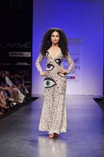 Model walk the ramp for Debarun show at Lakme Fashion Week Day 3 in Mumbai. .