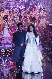 Kareena Kapoor showcase creation by designer Manish Malhotra during the Lakme Fashion Week Day 5 in Mumbai. .