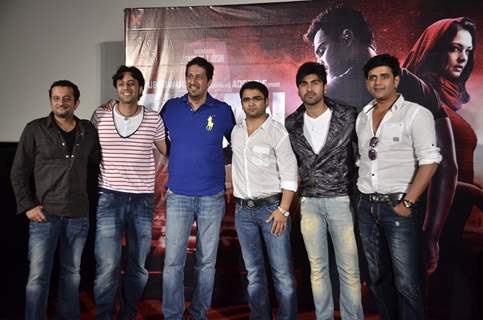 Cast and Crew at First theatrical look of film 'Aazaan' at PVR, Juhu