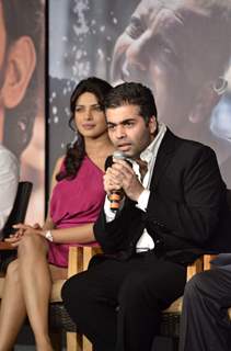 Karan Johar with Priyanka Chopra at Agneepath Trailer Launch Event. .