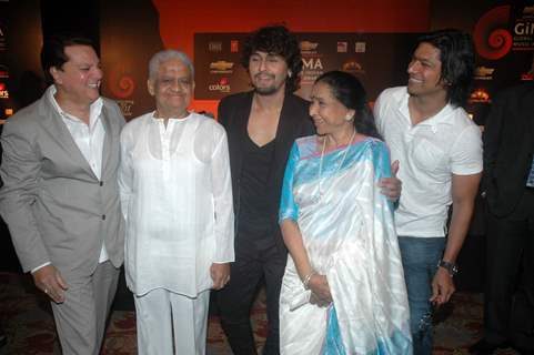 Asha Bhosle, Sonu Nigam, Pyarelal, Shaan, Jatin Pandit at the Chevrolet GIMA Awards 2011 Voting Meet