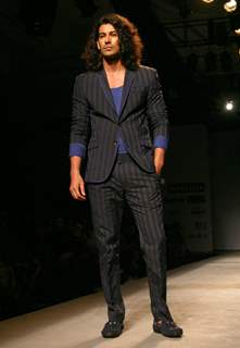 A model showcasing designers Rohit Gandhi & Rahul Khanna's creation at the Van Heusen India Mens Week 2011,in New Delhi on Saturday. .