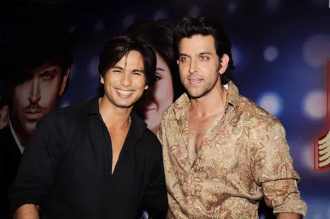 Hrithik Roshan and Shahid Kapoor on the sets of Just Dance in Filmcity, Mumbai