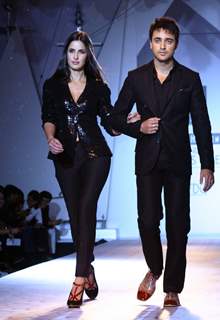 Imran Khan and Katrina Kaif during designers Karan Johar and Varun Bahl's show at the Van Heusen India Mens Week,in New Delhi