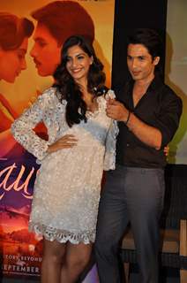 Shahid and Sonam Kapoor at Music success party of film 'Mausam' at Hotel JW Marriott in Juhu, Mumbai