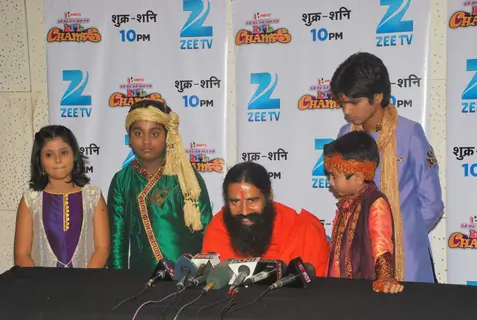 Baba Ramdev on the sets of Sa Re Ga Ma Pa Li'l Champs Music ka Gurucool
