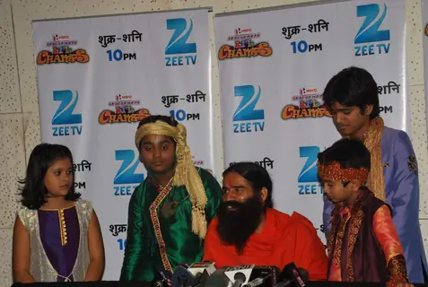 Baba Ramdev on the sets of Sa Re Ga Ma Pa Li'l Champs Music ka Gurucool