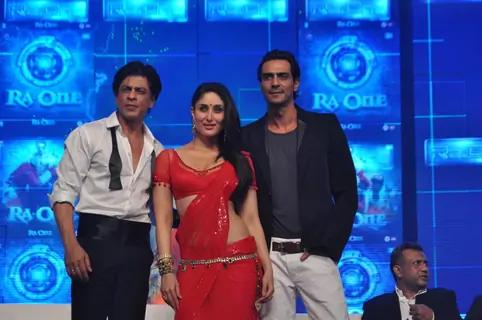 Shah Rukh, Arjun Rampal and Kareena on the Ra.One music launch