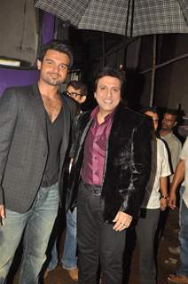 Govinda and Mimoh Chakraborty on the location of film 'Loot' at Chandivali