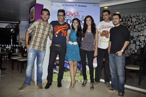 Dia Mirza, Zayed Khan and Cyrus Sahukar launch LBZ coffee at Cafe Coffee Day Bandra, Mumbai