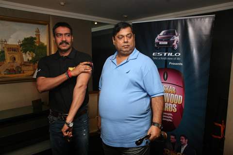 Ajay Devgn and David Dhawan at Film 'Rascals' music launch at Hotel Leela in Mumbai