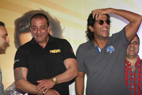 Sanjay Dutt and Chunky Pandey at Film 'Rascals' music launch at Hotel Leela in Mumbai