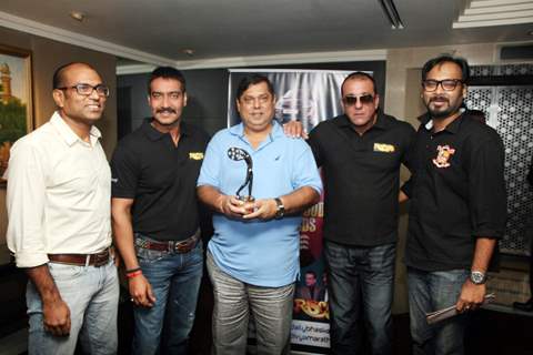 Ajay Devgn, Sanjay Dutt and David Dhawan at Film 'Rascals' unveil the Bhaskar Bollywood Awards