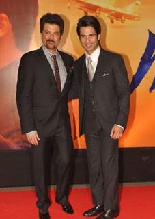 Shahid with Anil Kapoor at Premiere of film 'Mausam' at Imax, Wadala in Mumbai