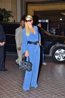 Paris Hilton arrives in India at International Airport, Mumbai