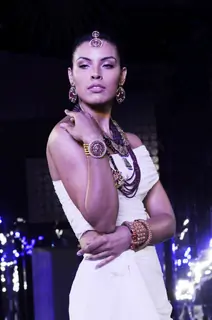 Model walks the ramp for designer Queenie show at Aamby Valley India Bridal Week day 2. .