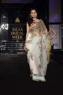 Model walks the ramp for designer Bhairavi Jaikishen's show at Amby Valley India Bridal Week day 2. .