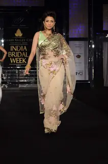 Model walks the ramp for designer Bhairavi Jaikishen's show at Amby Valley India Bridal Week day 2. .