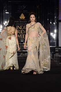 Model walks the ramp for designer Bhairavi Jaikishen's show at Amby Valley India Bridal Week day 2. .