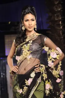 Model walks the ramp for designer Bhairavi Jaikishen's show at Amby Valley India Bridal Week day 2. .