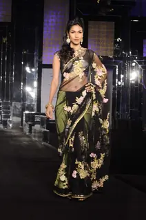 Model walks the ramp for designer Bhairavi Jaikishen's show at Amby Valley India Bridal Week day 2. .