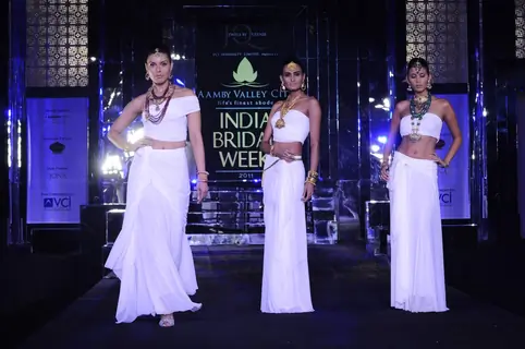 Models walks the ramp for designer Queenie show at Amby Valley India Bridal Week day 2. .