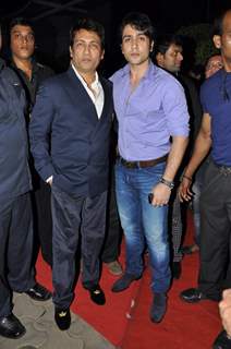 Shekhar Suman with son Adhyayan at Yogesh Lakhani's Birthday celebrations at Hotel Peninsula Grand