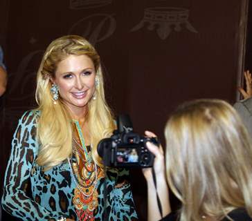 Paris Hilton showcases her line of handbags and accessories at Shoppers Stop at Inorbit Mall in Malad, Mumbai