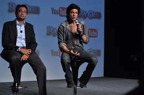 Shah Rukh Khan with Rajan Anandan launched custom built movie channel on YouTube for his upcoming film 'Ra.One'