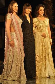 Hema Malini and Esha Deol walks on the ramp for Neeta Lulla Show at India Bridal week 2011 Day 4