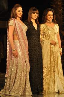 Hema Malini and Esha Deol walks on the ramp for Neeta Lulla Show at India Bridal week 2011 Day 4