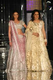 Hema Malini and Esha Deol walks on the ramp for Neeta Lulla Show at India Bridal week 2011 Day 4