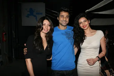 Hanif, Shama and Karishma at Mikey Mc Cleary's THE BARTENDER music album launch at Blue Frog