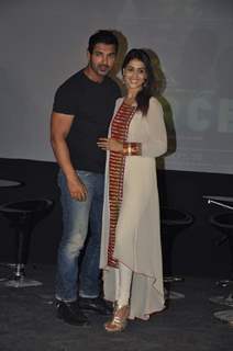 John Abraham and Genelia promote their film Force in Mehboob, Mumbai