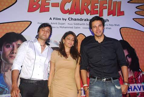 Cast at 'Be-Careful' music launch at Sheesha Lounge