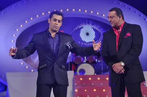 Salman Khan and Sanjay Dutt at Bigg Boss 5 launch