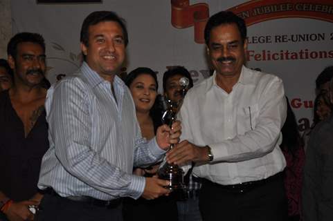 Ajay Devgan felicitated by Ex Mithibai College association headed by Krishna Hegde