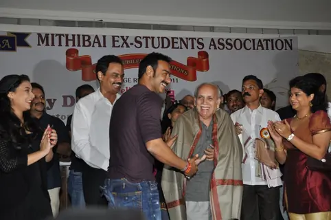 Ajay Devgan felicitated by Ex Mithibai College association headed by Krishna Hegde