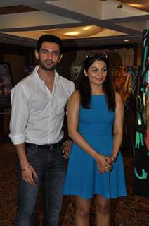 Chirag Paswan & Neeru Bajwa poses during an Art Exhibition at Vivanta by Taj in Mumbai