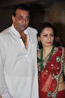 Sanjay Dutt with wife Manyata grace Mata Ki Chowki in Bandra