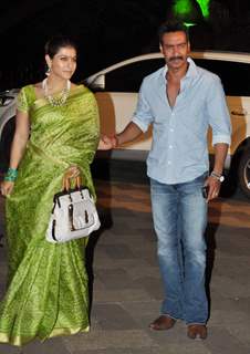 Ajay and Kajol grace Sanjay Dutt's Mata Ki Chowki in Bandra