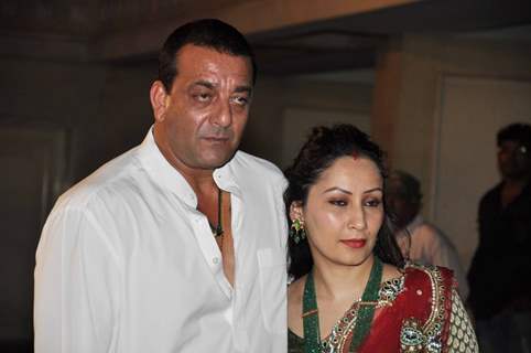 Sanjay Dutt with Manyata grace Mata Ki Chowki in Bandra