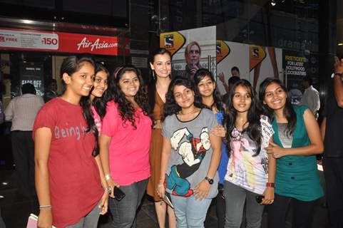 Dia Mirza with fans sales ticket of film 'Love Breakups Zindagi' at box office