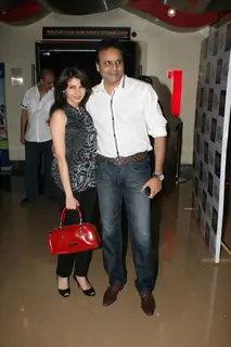 Bhagyashree with hubby at Premiere of movie 'Love Breakups Zindagi' at PVR